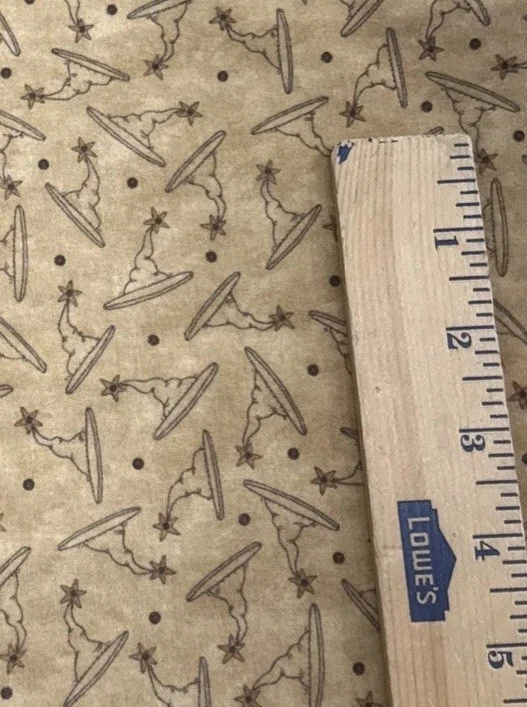 Halloween Witches Hat Bittersweet and Boo Sandy Gervais Tan Flannel BT Half Y#19 - Image 2 of 4