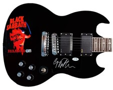 Black Sabbath Signed 1/1 Custom Graphics Photo Guitar BAS Witness BAS