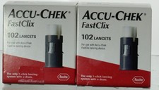 ACCU-CHEK FastClix 204 Lancets 2 Box of 102 Exp 2027+ Free Same Day Ship