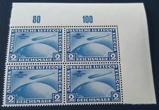 Vierer - Block DR Mi.Nr. 438 Zeppelin 1.S&uuml;damerika Fahrt 2 RM bitte lesen !!!