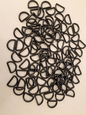 100 Black 1" Plastic D Rings strap buckle slides for sewing