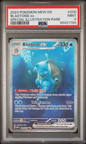 Pokemon Blastoise ex 151 Special Illustration Rare #200 PSA 9