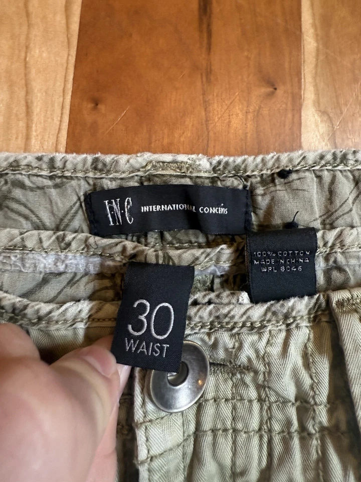 INC International Concepts Cargo Shorts Mens 30 Tan Cotton Regular Fit Pockets - Image 4 of 4