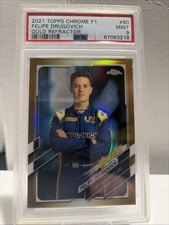 2021 Topps Chrome Formula 1 Gold Refractors /50  #60 Felipe Drugovich FS - PSA9