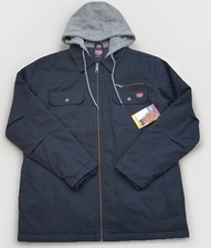 Wrangler men's canvas hooded work jacket MEDIUM BLACK quilted lining