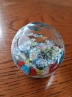 Vintage Murano Millefiori faceted glass paperweight.  (Thousand flowers) weight