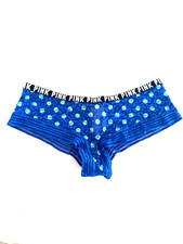 Victoria's Secret PINK Leopard Lace Cheekster Panty Blue Blaze Polka Dot