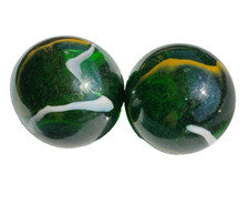 2 schöne Murmeln Glas Glasmurmeln Alt Glasku...