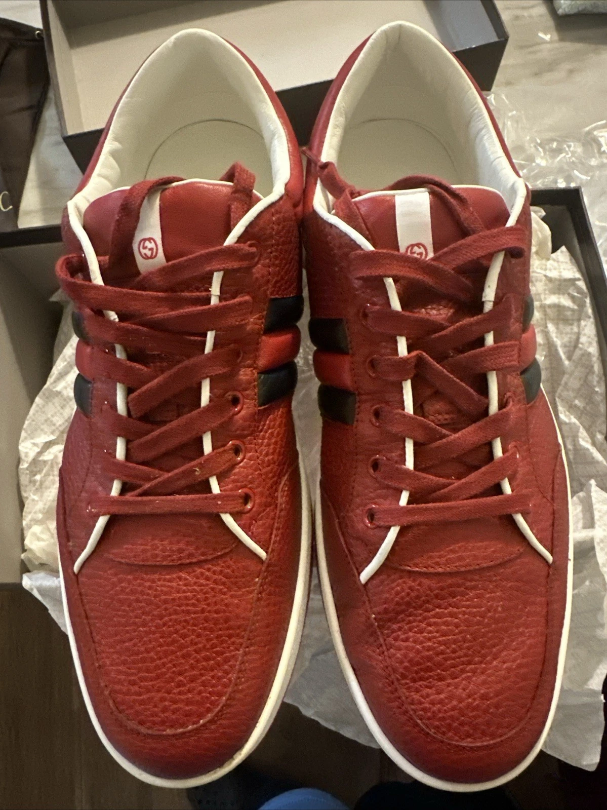 Haut bas Gucci en cuir rouge taille 13 M