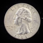 1964 Washington Quarter 90% Silver $0.25 FV Circulated Pre-1965 US Coin - 21-81