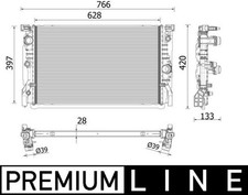 Motork�hler Wasserk�hler PREMIUM LINE MAHLE CR 2223 000P f�r BMW 5er G30 F90 G31