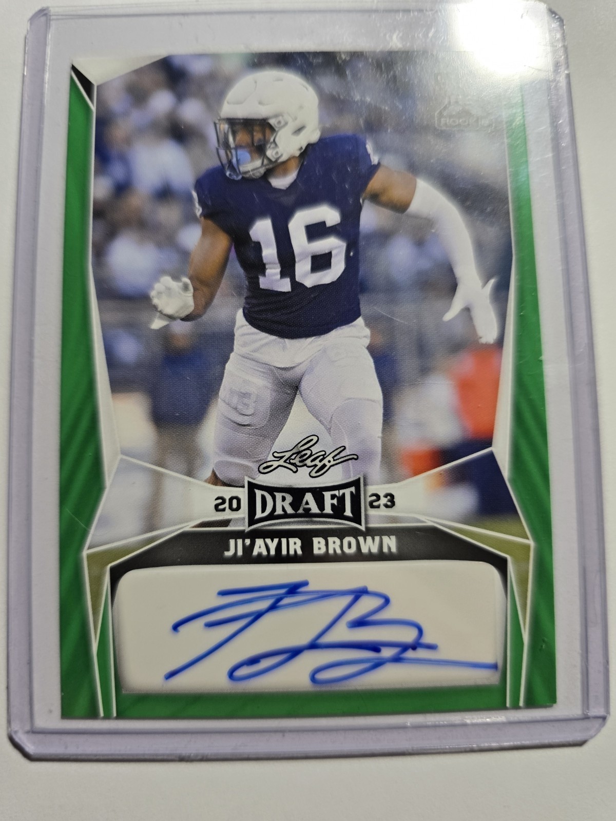 Ji'Ayir Brown Leaf Draft Autographs #JAB Green