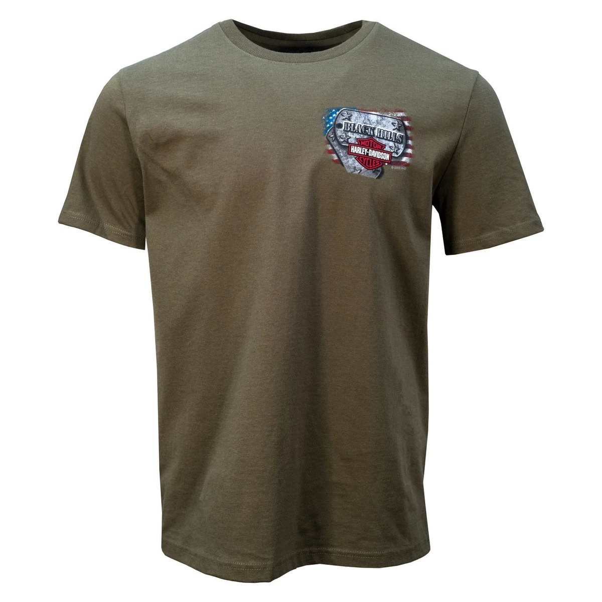 Genérico Camiseta Negra Harley Logo Dorado Hombre 100% Algodon