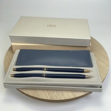 Cross Ladies Set Pen Pencil 244105 Blue Box Pouch Booklet Sleeve Vintage