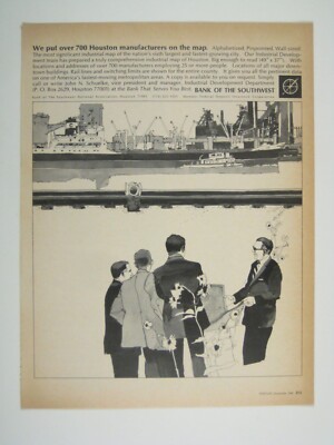 1968 Vintage Bank Of The Southwest Houston Manufacturers Advertising Print Ad
