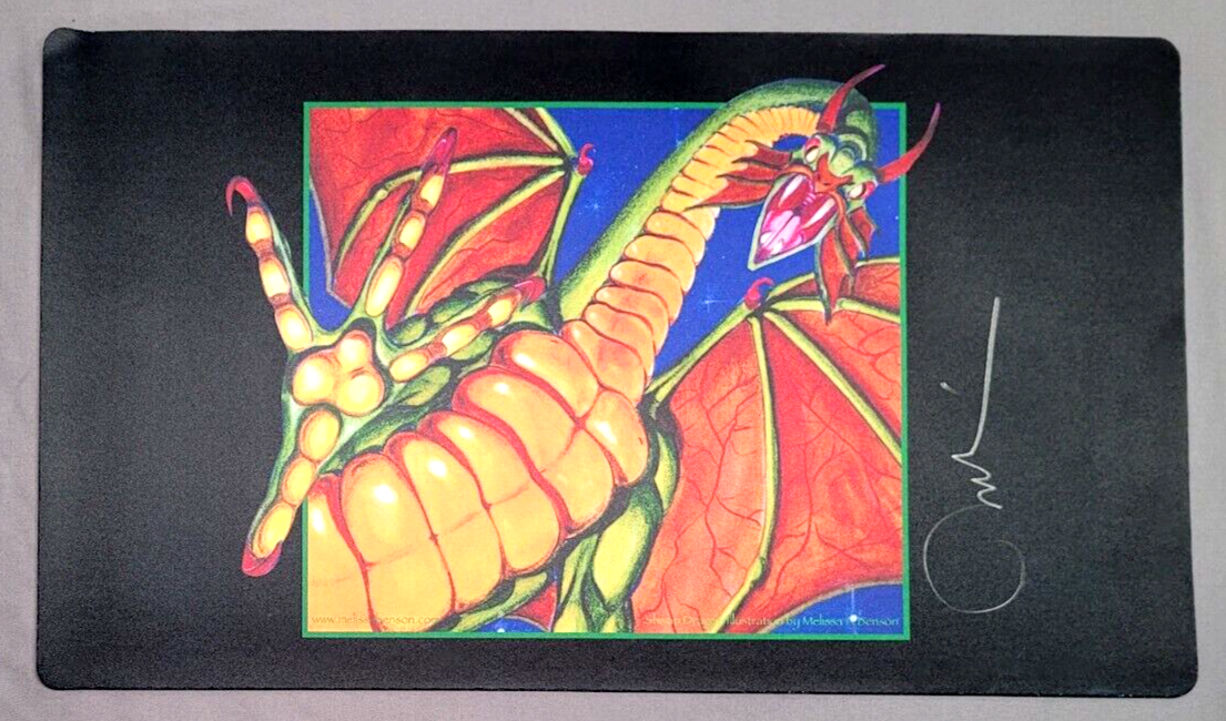 Shivan Dragon Play Mat MTG Playmat SIGNED Melissa Benson OFFICIAL