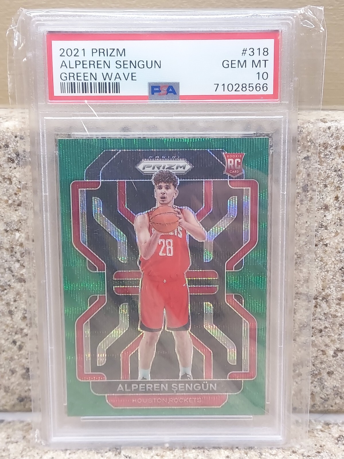 2021 Prizm Alperen Sengun #318 Rookie Green Wave PSA 10 Houston Rockets POP 13