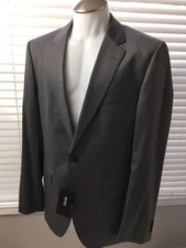 NEW HUGO BOSS 3 PIECE SUIT, 40 L SOLID GRAY