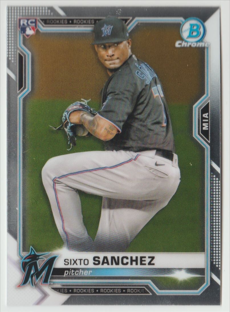 2021 Bowman Chrome #78 Sixto Sanchez RC Baseball Card Miami Marlins