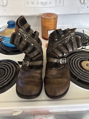 John Varvatos Leather Boots Handmade In Italy Studded w/buckle John Varvatos Collection Men main image 3