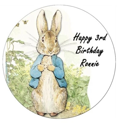 Peter Rabbit Edible Personalised Cake Topper Edible Wafer Paper 7.5"