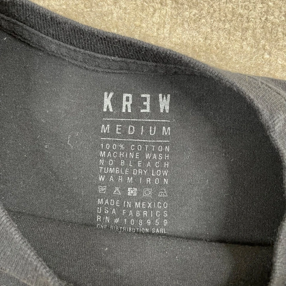 Krew графический футболка мужской размер M черный короткий рукав ворота скейтбординга футболка - Изображение 2 из 4