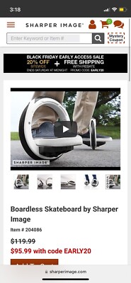 Sharper Image - Orbit Wheels - Boardless Skateboard - Black & White