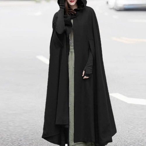 Damen-Cardigan Trench vorne offen Jacke Mantel Cape Umhang Poncho Cosplay USA - Bild 3 von 17