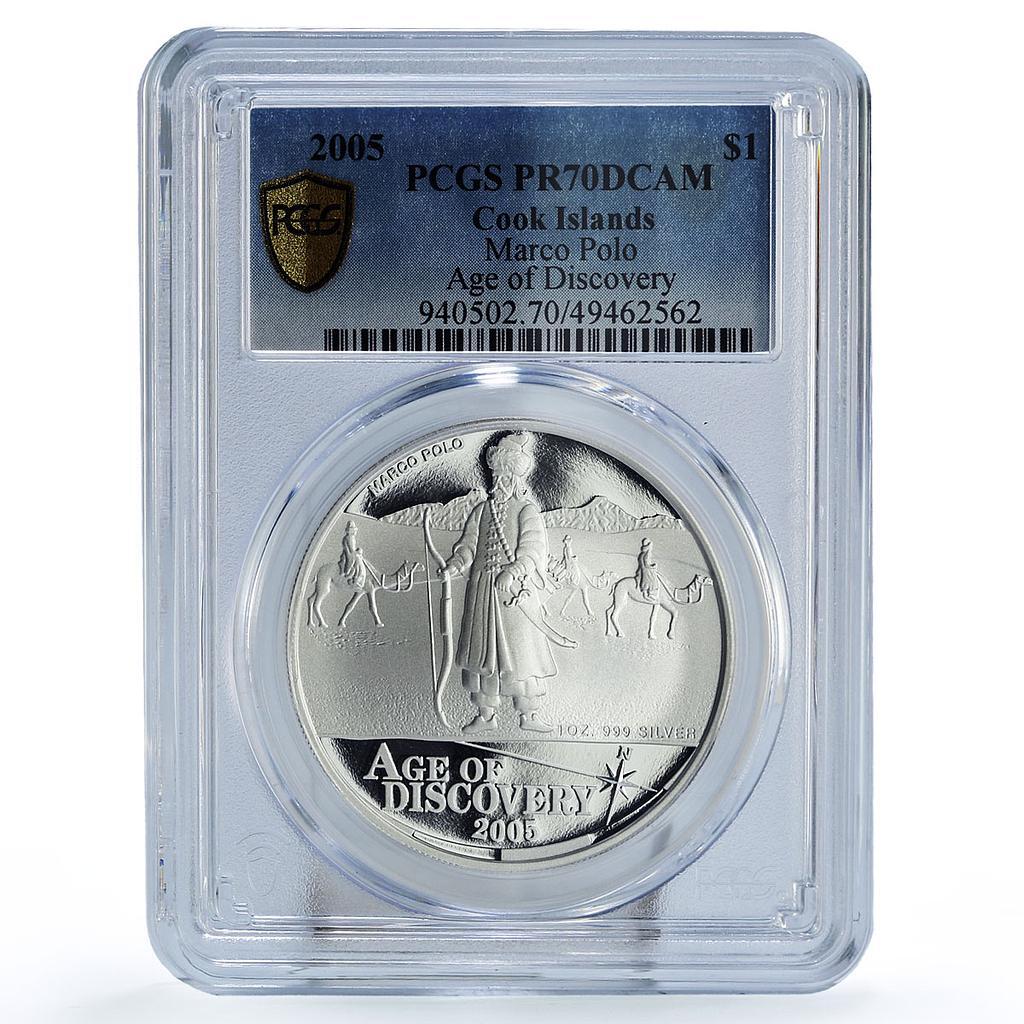 Cook Islands 1 dollar Discovery Age Marco Polo Camels PR70 PCGS