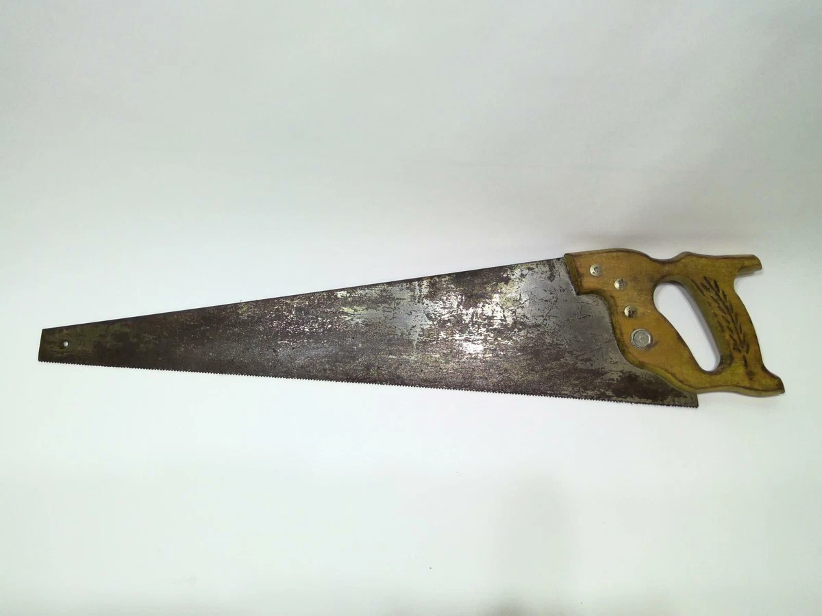 Old VINTAGE Crosscut WOOD CUTTING HAND SAW Wall hanger d cor