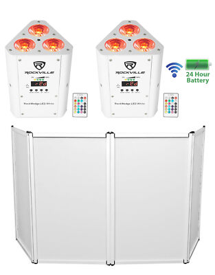 Rockville RFAAW DJ Event Facade Booth+Travel Bag+Scrim+2 Wireless DMX Par Lights