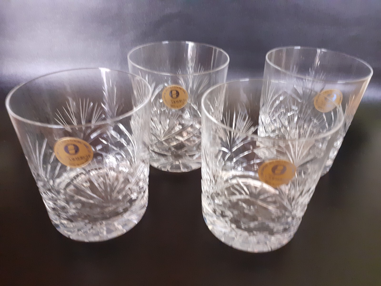 Set of 4 Hand Cut Zawiercie 24 Lead Crystal WHISKY TUMBLERS Glasses 9 fl.oz eBay