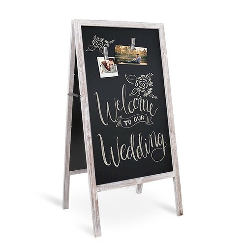 Large Sturdy 100x50CM Wooden A-Frame Chalkboard Wedding Sign Menu Sandwich Board - Picture 23 of 26