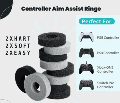 6x Aim Assist Thumb Stick Ringe PS4 PS5 Xbox One Series Controller Zielhilfe Fps