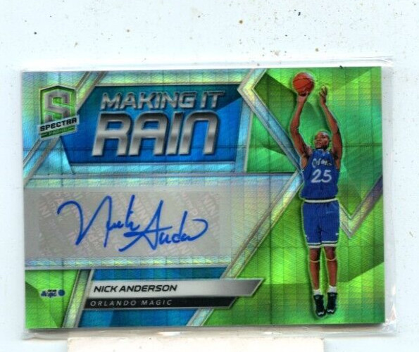 NICK ANDERSON 2018-19 Panini Spectra Making it Rain Neon Green Prizm Auto #D /49