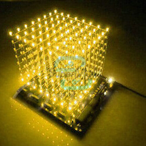 3D LED LightSquared 8x8x8 3mm LED Cube White LED DIY Kit Blue/Green/Red/Yellow - Bild 29 von 35