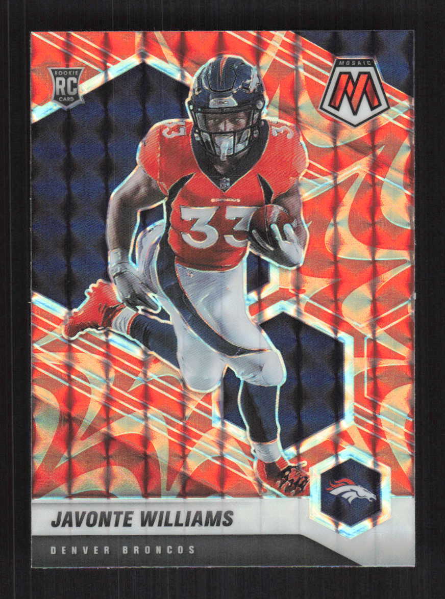 Javonte Williams 2021 Panini Mosaic Prizm Reactive Orange Denver Broncos #315
