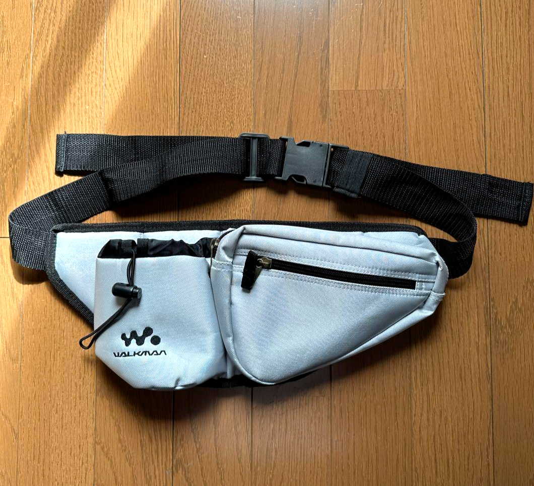 SONY WALKMAN Waist Pouch Bag Silver Gray Unused From Japan