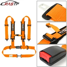 Universal Orange 4 Point Buckle Racing Seat Belt Harness 2IN Straps For ATV UTV
