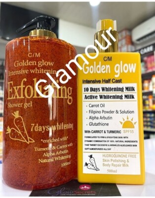 2pc. Golden Glow Intensive body lotion FULL 50OML  & shower gel 1000ML 