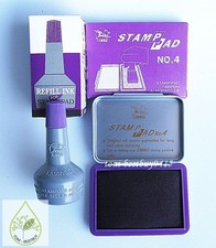 Stamp Pad VIOLET Permanent Water Proof BEST Quality  Free 1 Ink Refill Extra