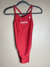 TYR one-piece red GUARD swimsuit size 36 racerback LifeGuard Costume