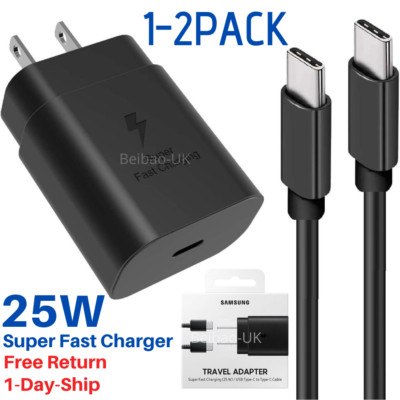 25W Super Fast Charge Wall Charger For Samsung GALAXY Note10 S20 5G A70 Note 10+