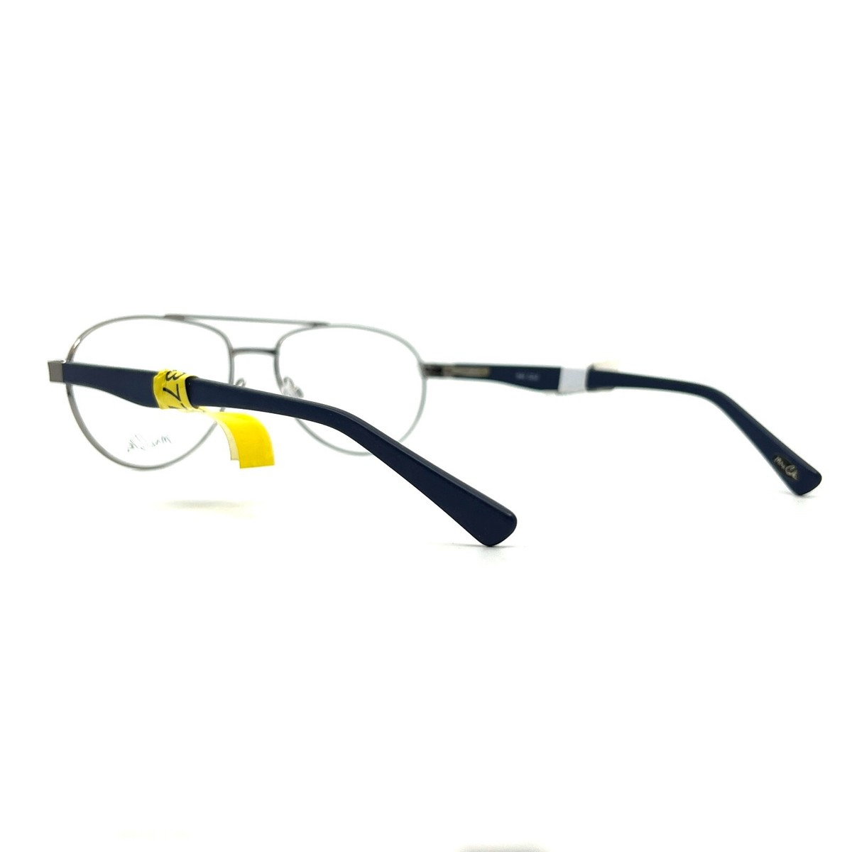 New Max Cole MC-1502 Col.70 Gunmetal & Blue Aviator Eyeglasses 56/16/140 Max Cole MC 1502 COL 70 Eyeglasses Frames Gray Blue Aviator  main image 2