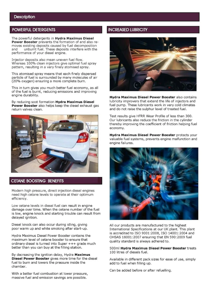 HYDRA MAXIMUS  Diesel Injector  Cleaner  Fuel Additive - 500ml treats up to 250L - Image 4 of 4