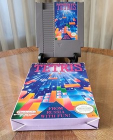 Vintage 1989 TETRIS Game w Box Nintendo NES REV-A Russian Building Block Puzzle