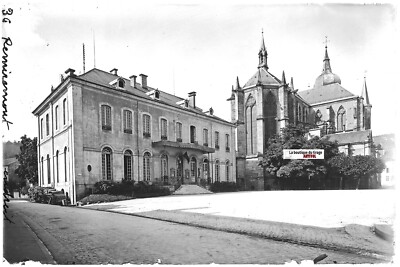 Remiremont, Vogesen, Glasplatte altes Foto, positiv schwarz-weiß 10x15 cm