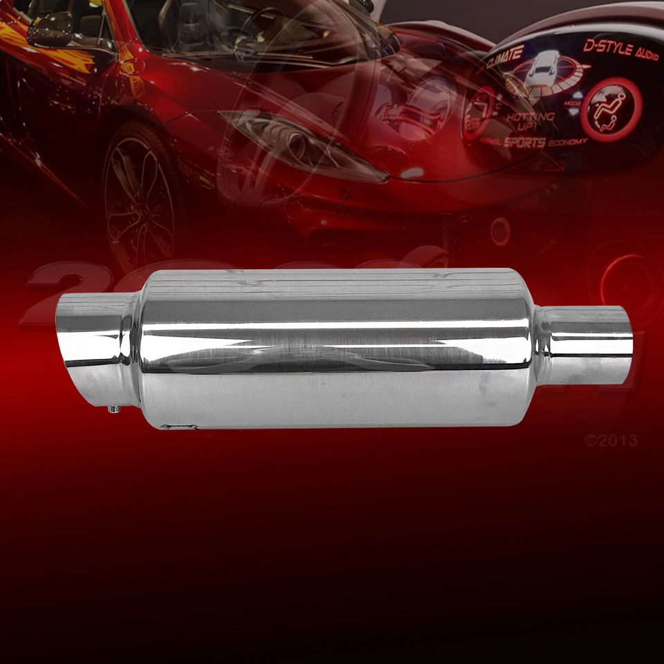 BURNOUT STAINLESS STEEL SLANT TIP EXHAUST MUFFLER FOR LEXUS MAZDA MITSUBISHI - Image 4 of 4