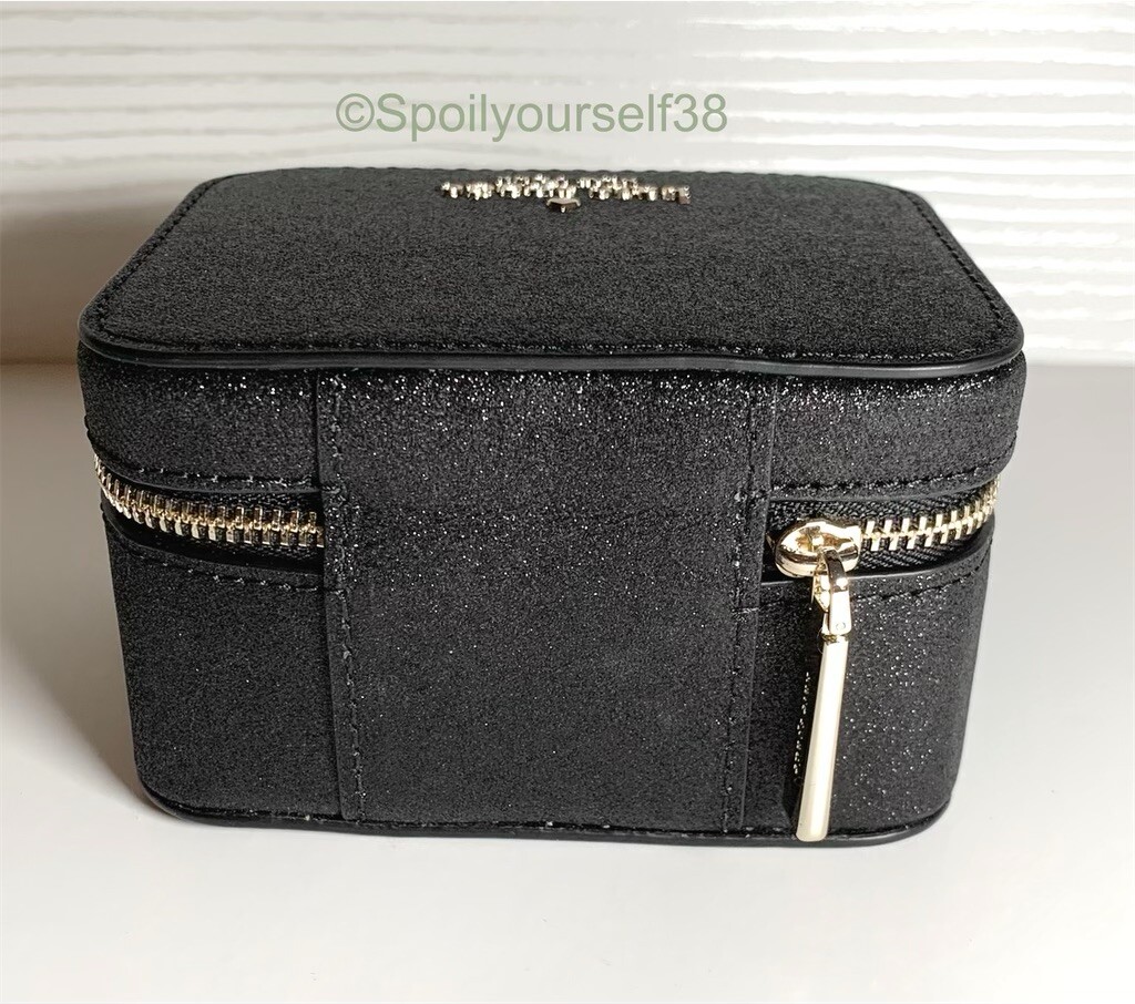 NEW Kate Spade Tinsel Boxed Jewelry Holder K9257 Black Glitter eBay