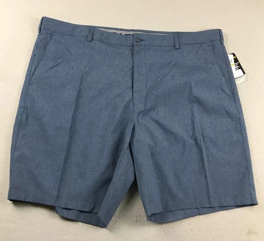 PGA Tour Shorts Mens 44 Regular Blue Flat Front Golf Chino NWT